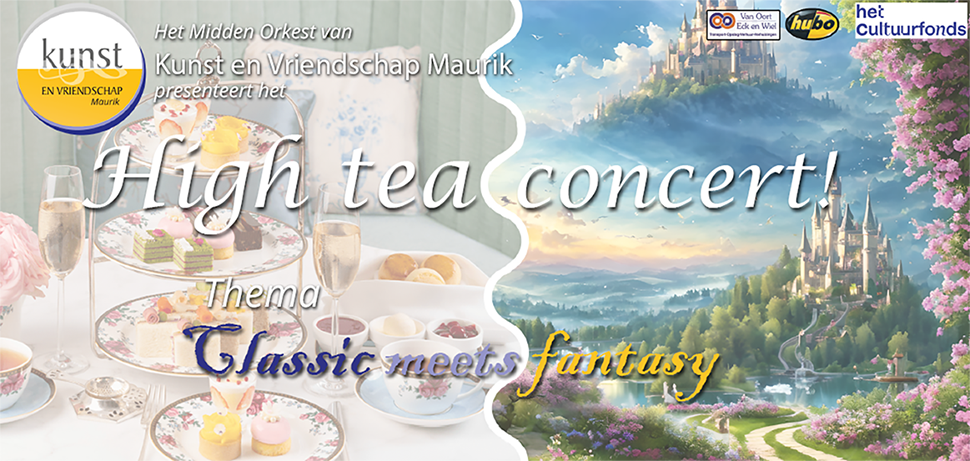 High tea concert Midden Orkest Kunst en Vriendschap 2024 header