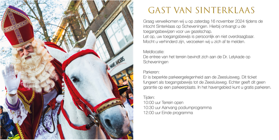 Genodigden Intocht Sinterklaas in Den Haag 2024 header