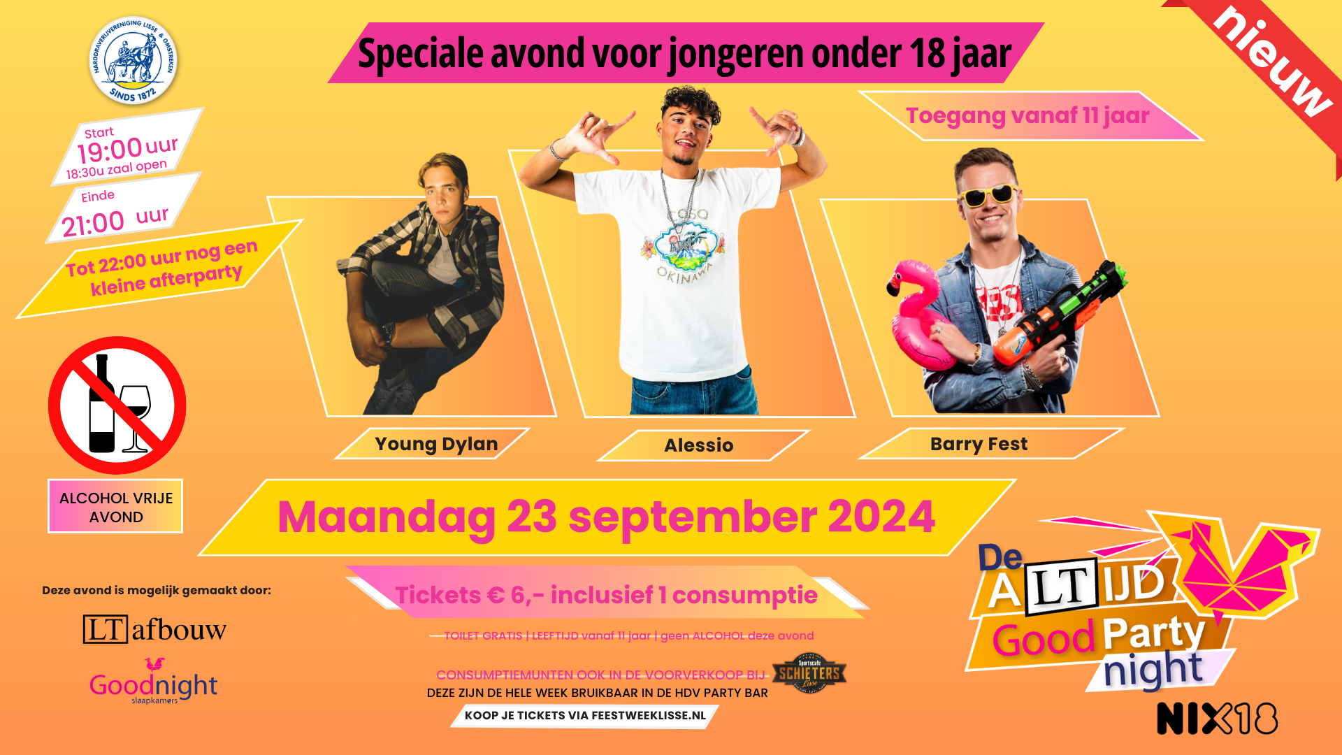 Maandag - De aLTijd GoodParty night voor jongeren header