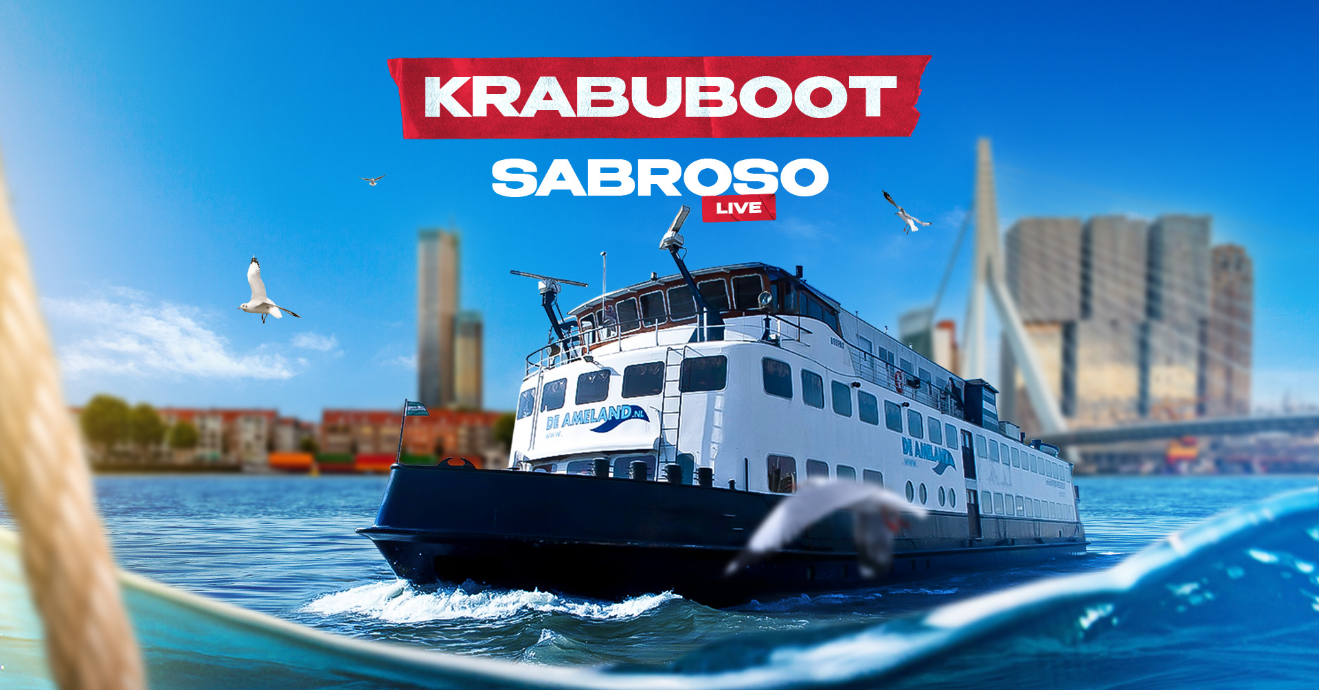 Krabuboot Rotterdam - Sabroso Live - Dinnershow = UITVERKOCHT header