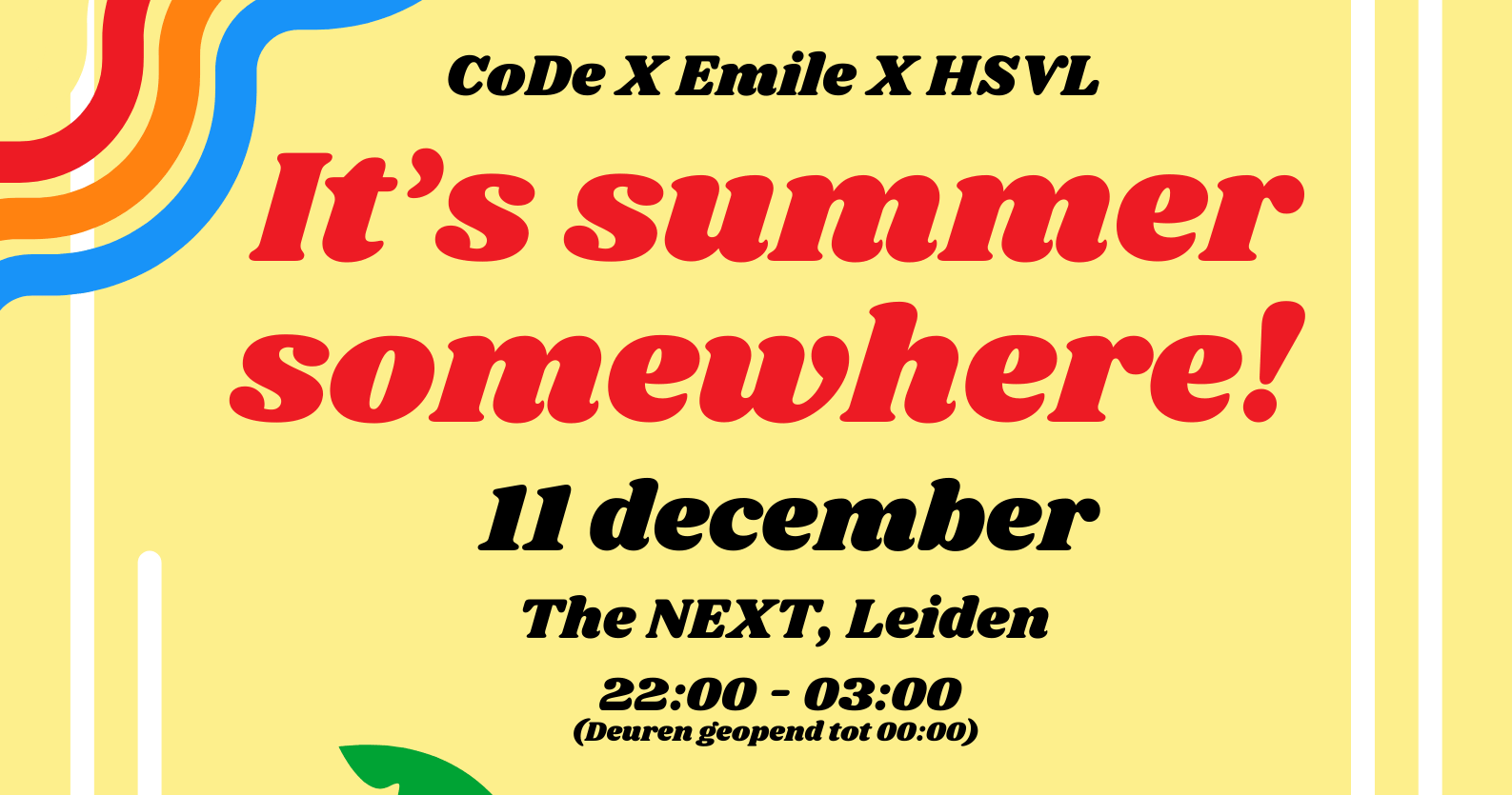 It's summer somewhere feest!🤩🏝🌏🏖 HSVL x CoDe x Emile header