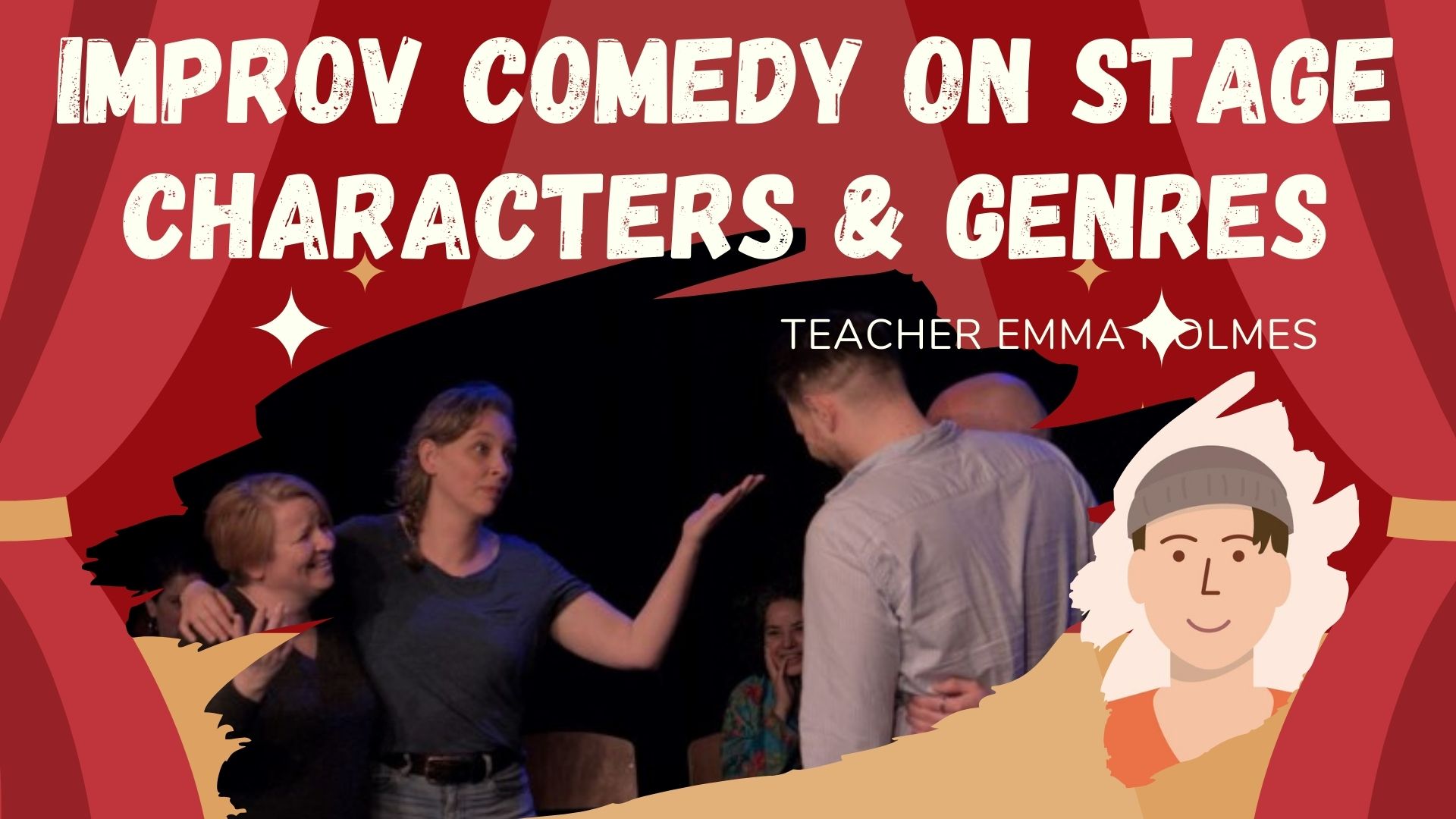 Improv comedy on stage: characters and genres (Intermediate level) header