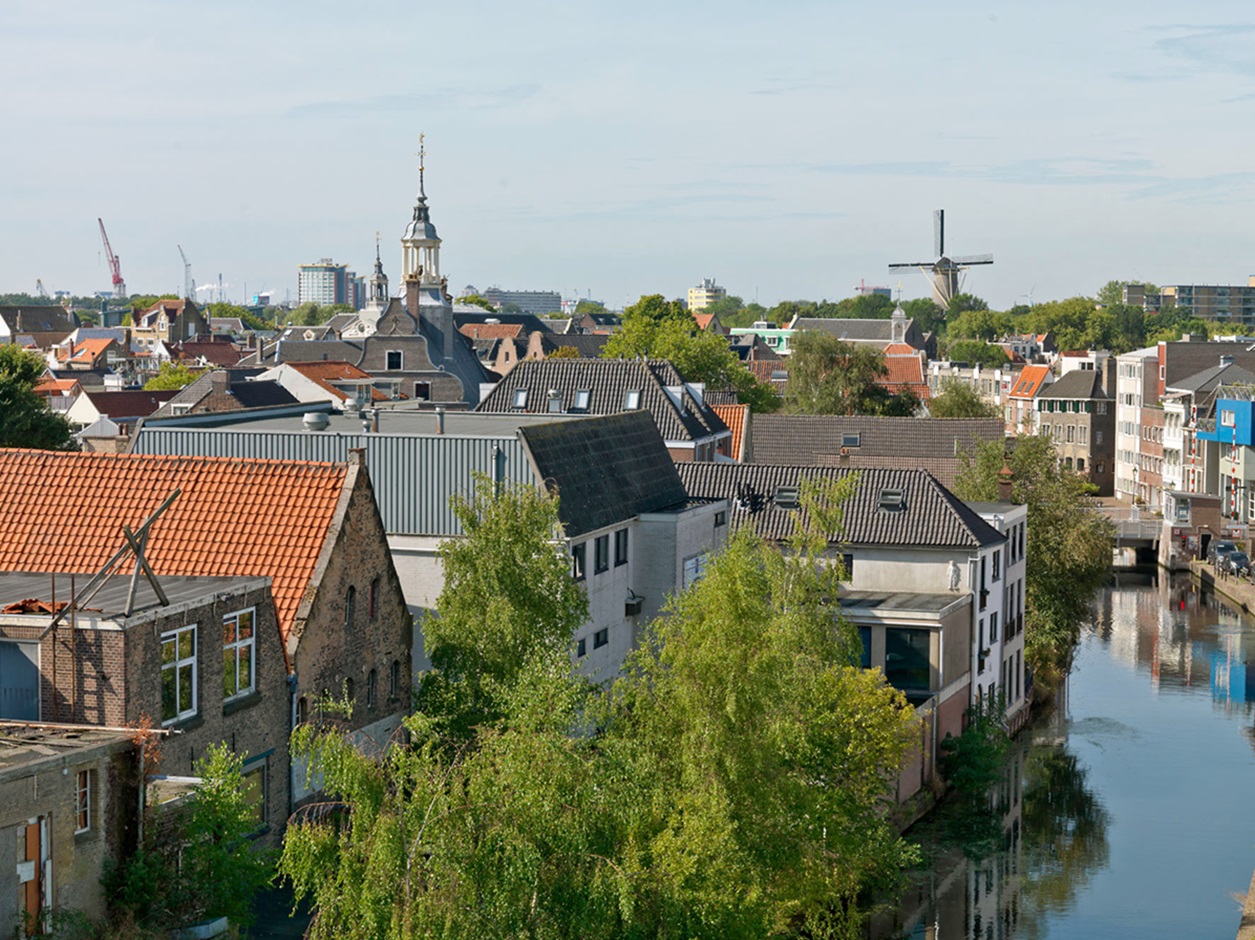 De achterkant v.d. stad aan de Schie (varen) header