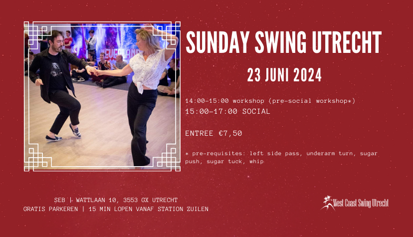 Sunday Swing Utrecht 23 juni 2024 header