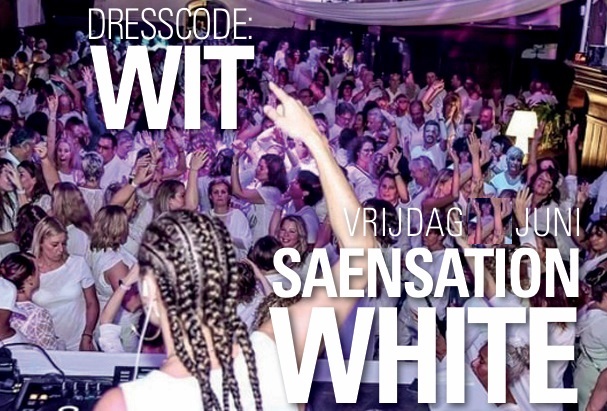 Saensation White - dansavond dj Deniece header